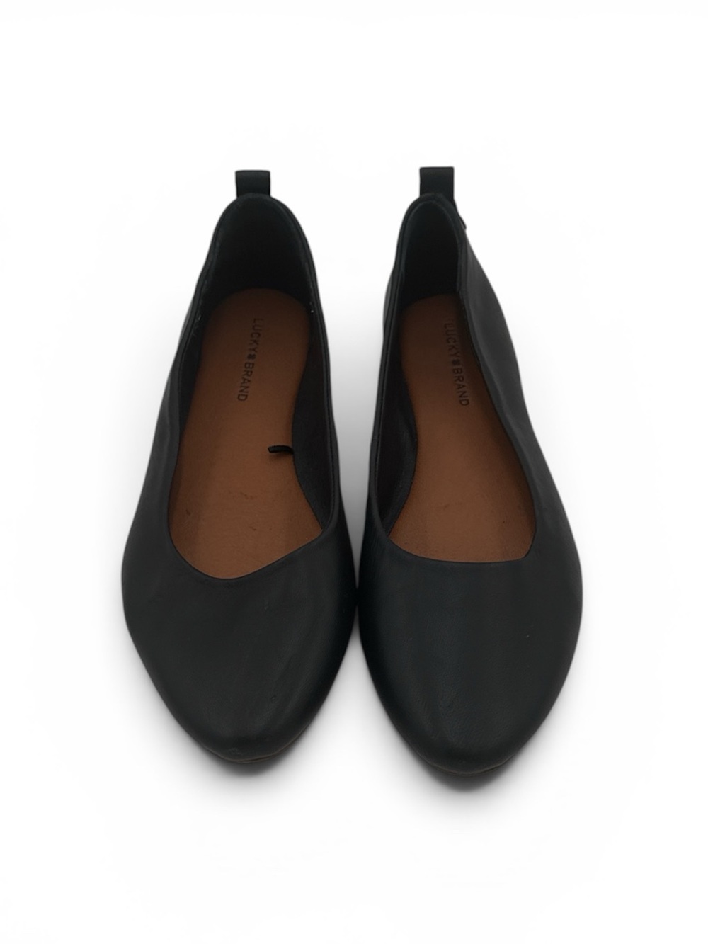Lucky Brand Leather Black Ballet Flats